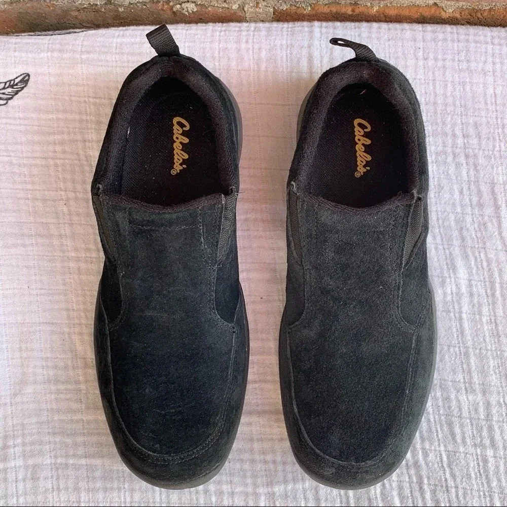 CABELA'S Comfort Shoes Slip-On Hiking Walking Black Suede 84-1122 Womens… - Picture 8 of 10